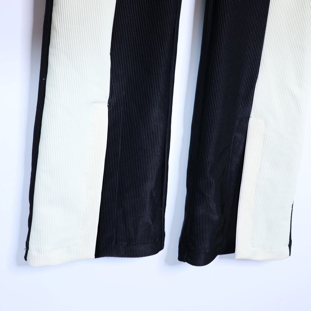 FP MOVEMENT + ONZIE Mini Bell Pants Black Ivory High Rise Ribbed Women's S/M - Picture 4 of 10